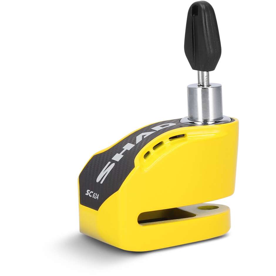Shad SC62A Yellow 120dB Disc Lock with Acoustic Sound - 10mm Pin