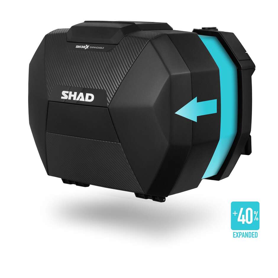 Shad SH38x erweiterbare Motorrad-Seitenkoffer Carbon-Abdeckung – 3P/4P-System