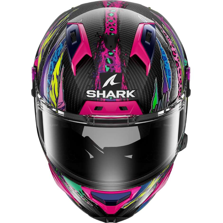 Shark AERON FAWN Full Face Motorcycle Helmet Yellow Purple Carbon