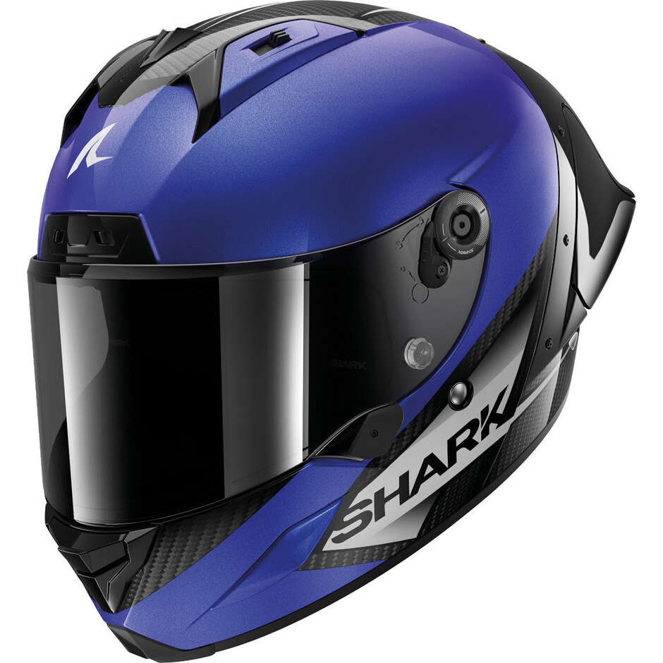Shark AERON-GP BLANK SP Integral-Motorradhelm Anthrazit Carbon Blau