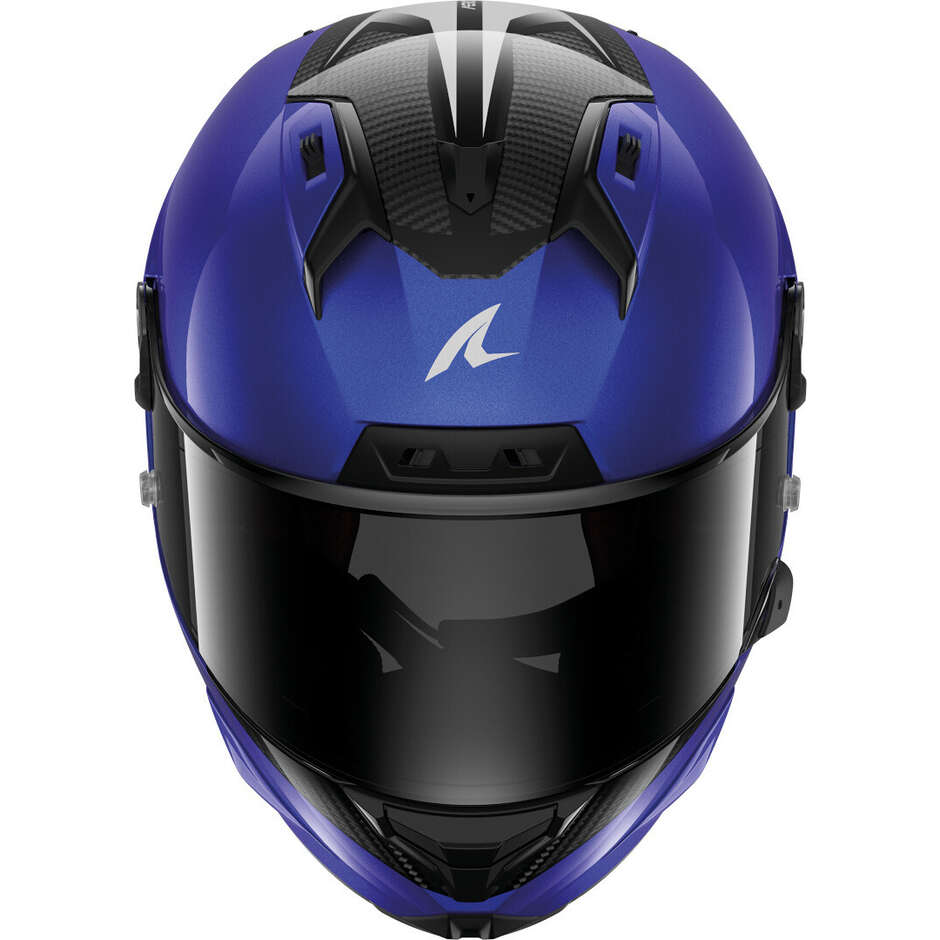 Shark AERON-GP BLANK SP Integral-Motorradhelm Anthrazit Carbon Blau