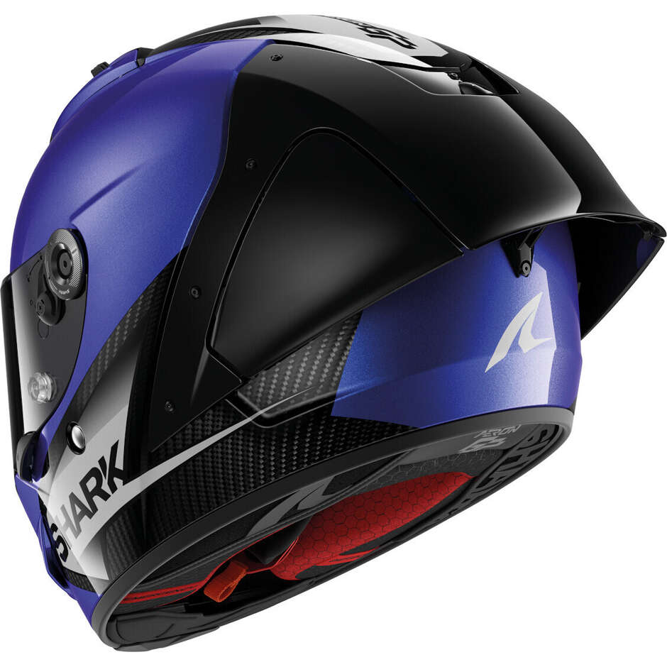 Shark AERON-GP BLANK SP Integral-Motorradhelm Anthrazit Carbon Blau