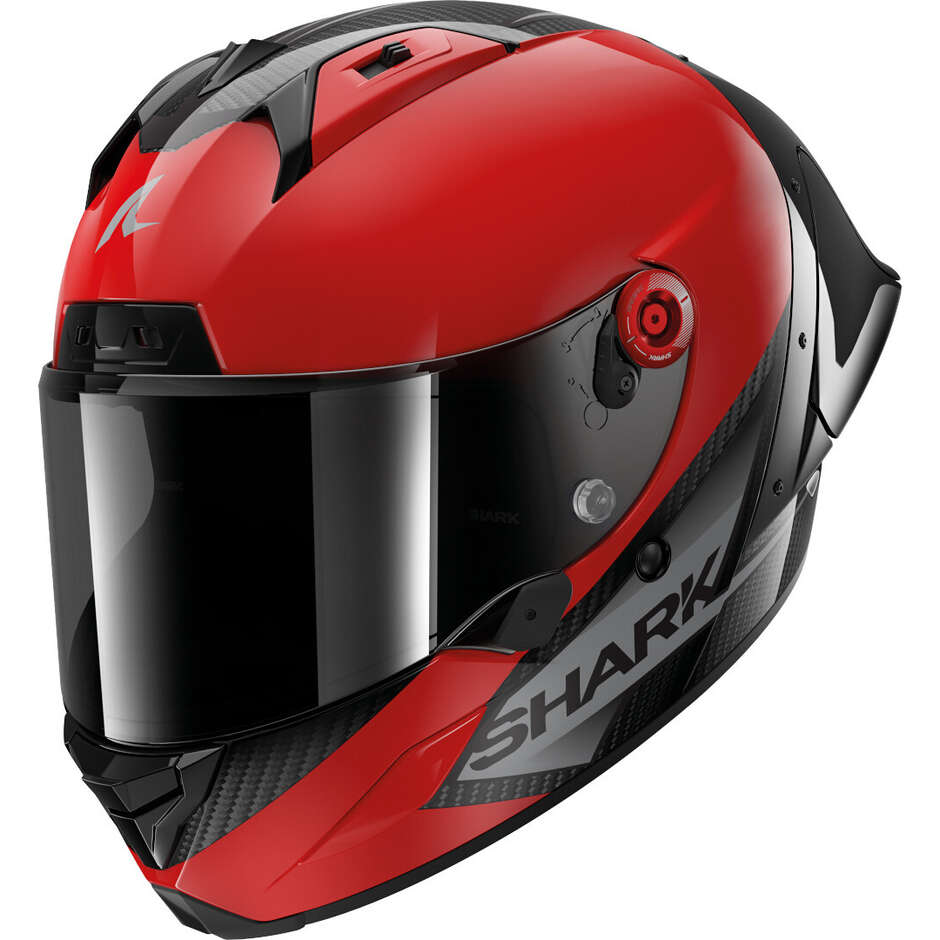 Shark AERON-GP BLANK SP Integral-Motorradhelm Anthrazit Carbon Rot