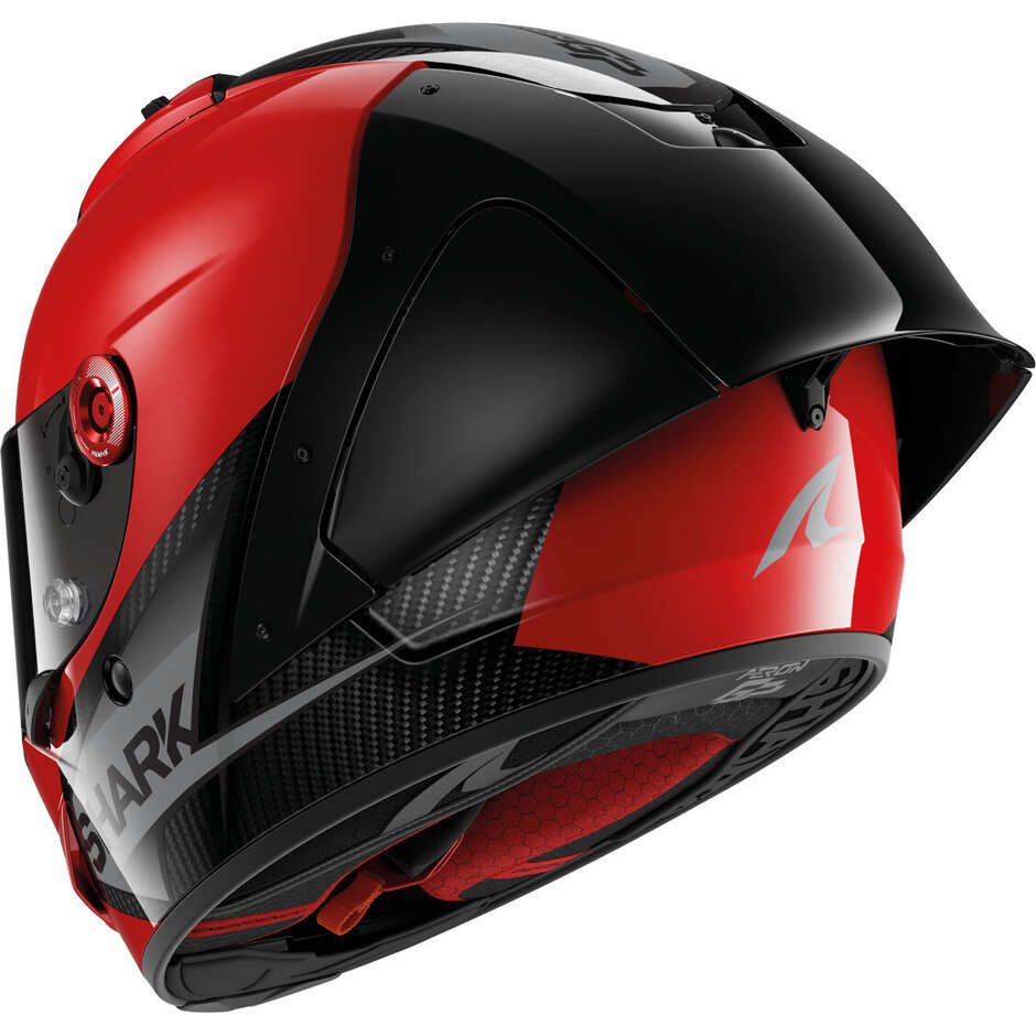 Shark AERON-GP BLANK SP Integral-Motorradhelm Anthrazit Carbon Rot