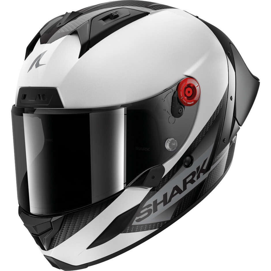 Shark AERON-GP BLANK SP Integral-Motorradhelm Anthrazit Weiß Carbon