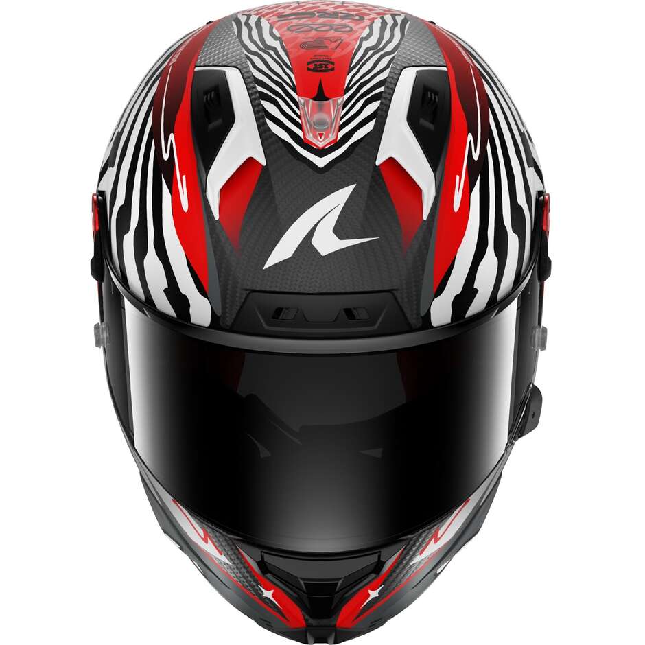 Shark AERON-GP FIM RACING #2 SPEED-FANCY Matt Carbon Weiß Rot Integralhelm