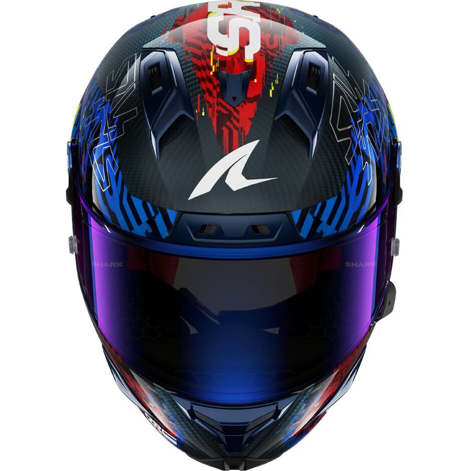Shark AERON-GP FIM RACING #2 SPEED-VIB Carbon Blue Red Full Face Motorcycle Helmet