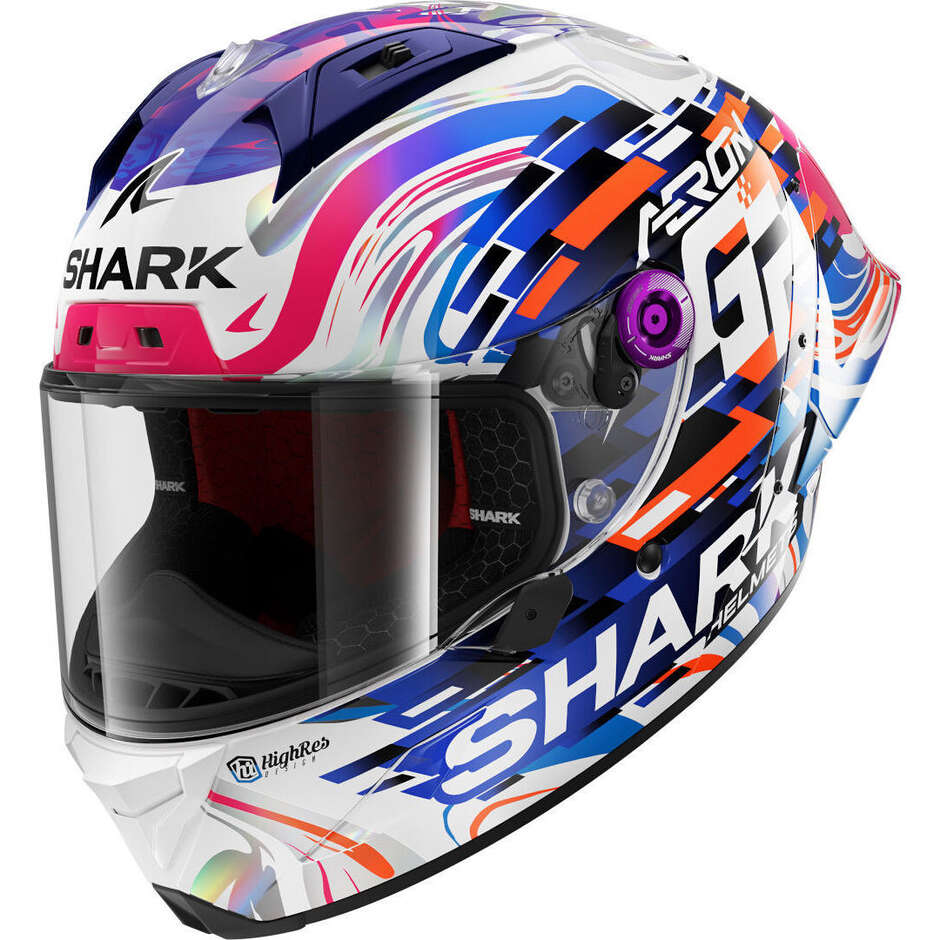 Shark AERON-GP REPLICA ZARCO GP DE FRANCE Integraler Motorradhelm Blau Lila Carbon