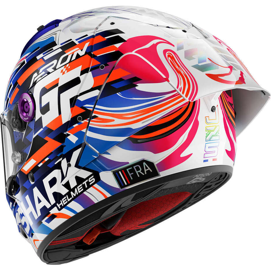 Shark AERON-GP REPLICA ZARCO GP DE FRANCE Integraler Motorradhelm Blau Lila Carbon