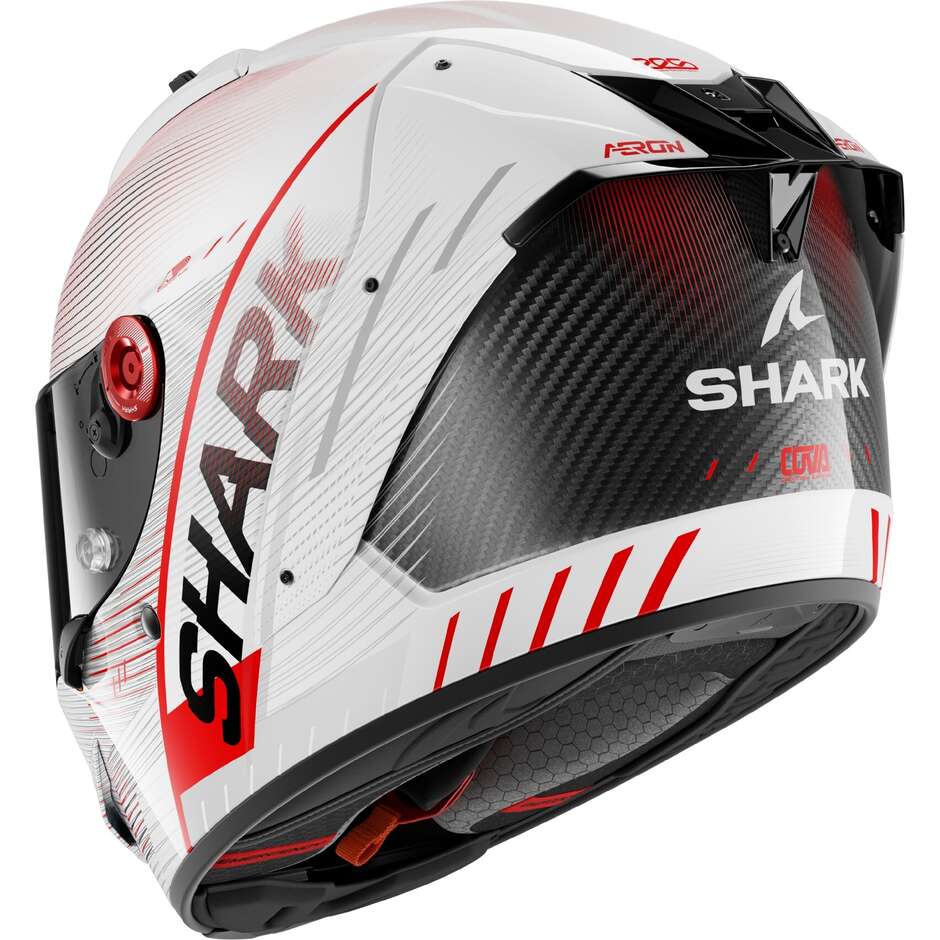Shark AERON SPEED-TECH Carbon Full Face Motorcycle Helmet White Red