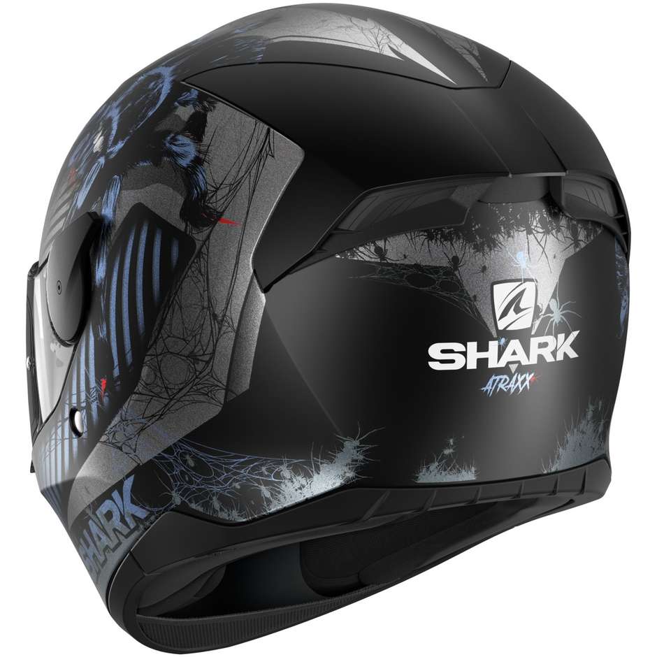 Shark D-SKWAL 2 ATRAXX Integral Motorcycle Helmet Black Anthracite Blue