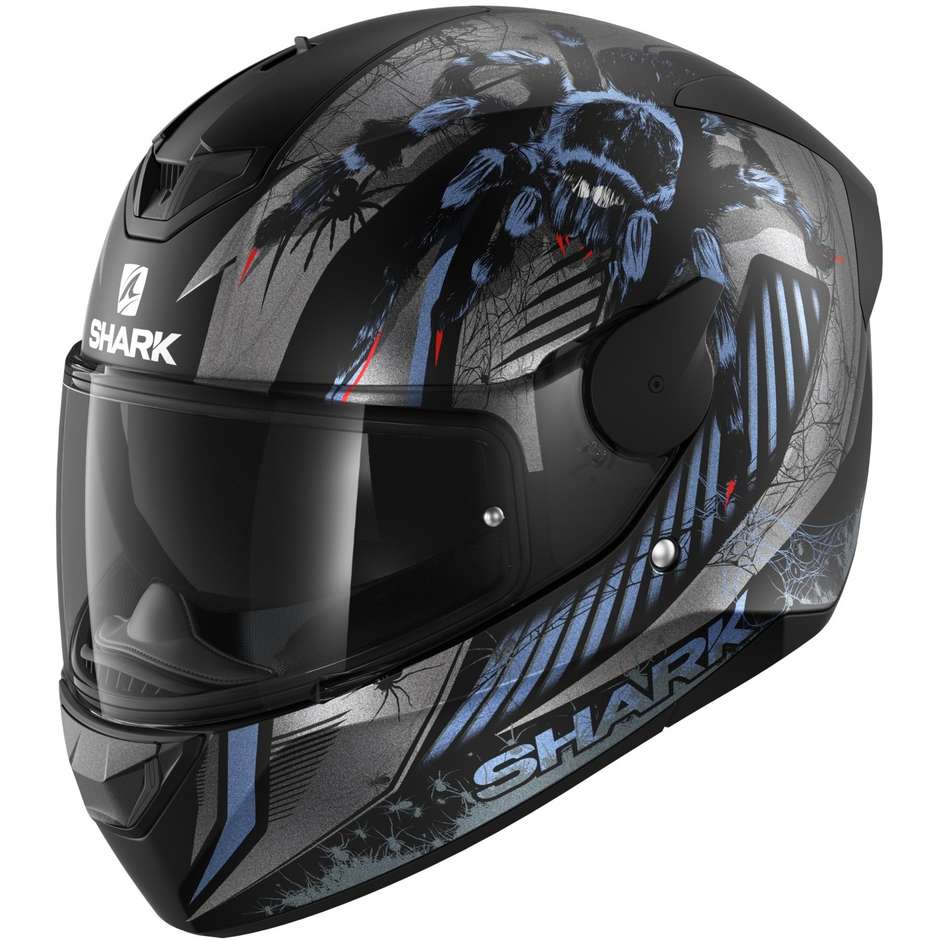 Shark D-SKWAL 2 ATRAXX Integral Motorcycle Helmet Black Anthracite Blue