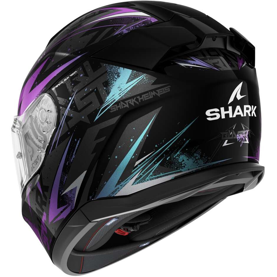 Shark D-SKWAL 3 BLAST-R Full Face Motorcycle Helmet Black Green Glitter