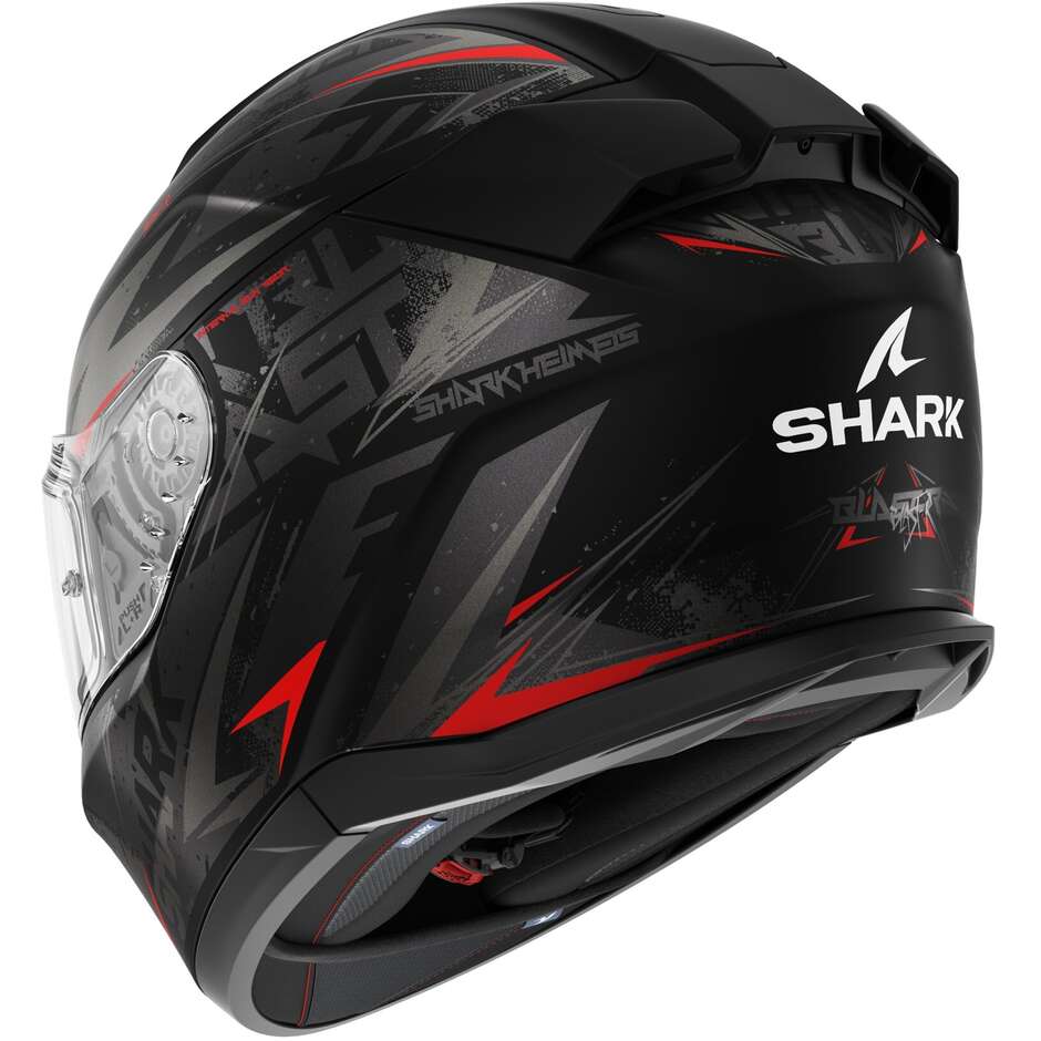 Shark D-SKWAL 3 BLAST-R MAT Full Face Motorcycle Helmet Black Anthracite Red