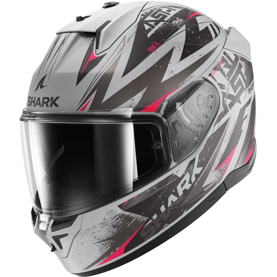 Shark D-SKWAL 3 BLAST-R MAT Full Face Motorcycle Helmet Silver Purple Black