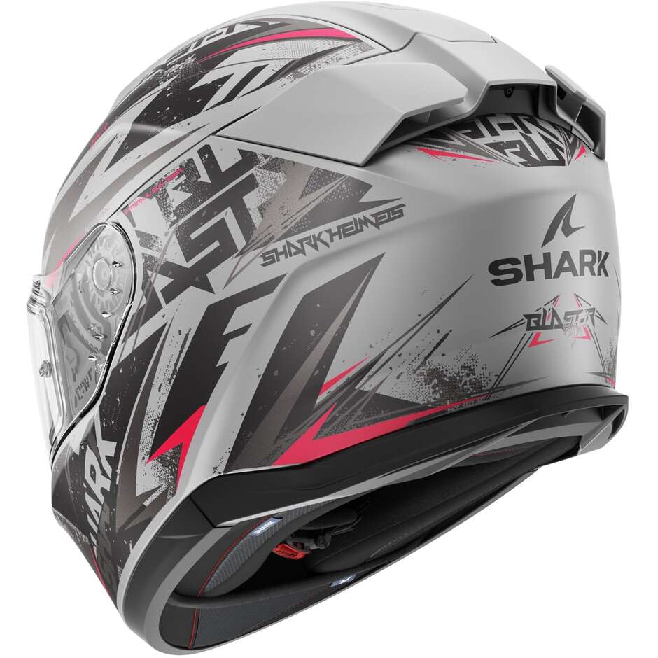 Shark D-SKWAL 3 BLAST-R MAT Full Face Motorcycle Helmet Silver Purple Black