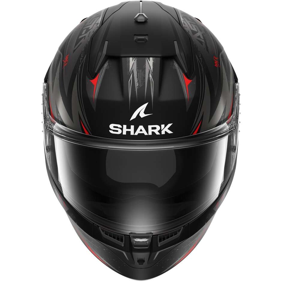 Shark D-SKWAL 3 BLAST-R MAT Integral-Motorradhelm Schwarz Anthrazit Rot