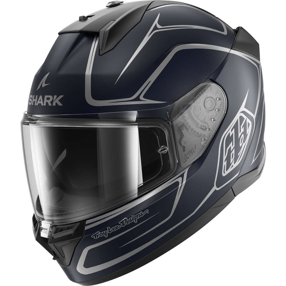Shark D-SKWAL 3 DRONE Mat Full Face Motorcycle Helmet Blue Silver Blue