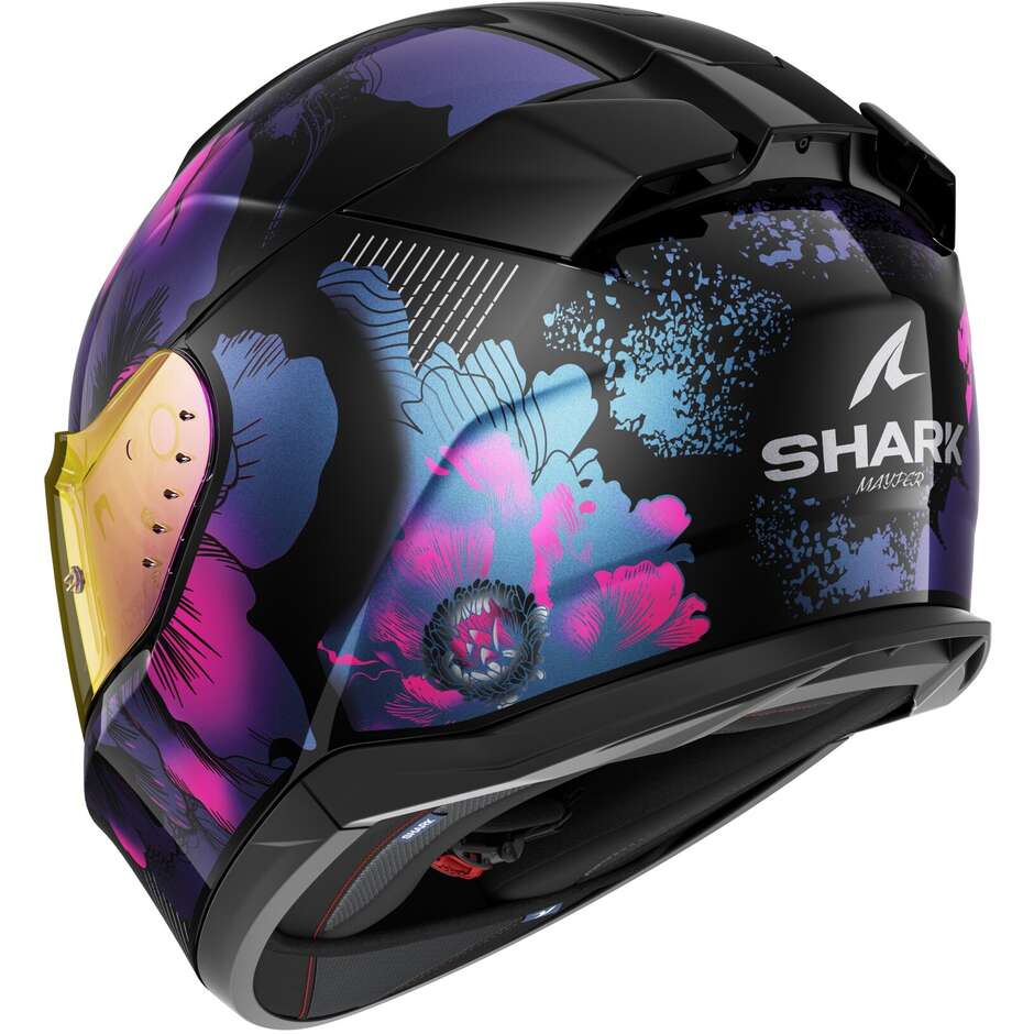 Shark D-SKWAL 3 MAYFER Full Face Motorcycle Helmet Black Purple Glitter