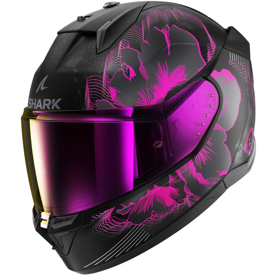 Shark D-SKWAL 3 MAYFER Full Face Motorcycle Helmet Mat Black Purple Anthracite