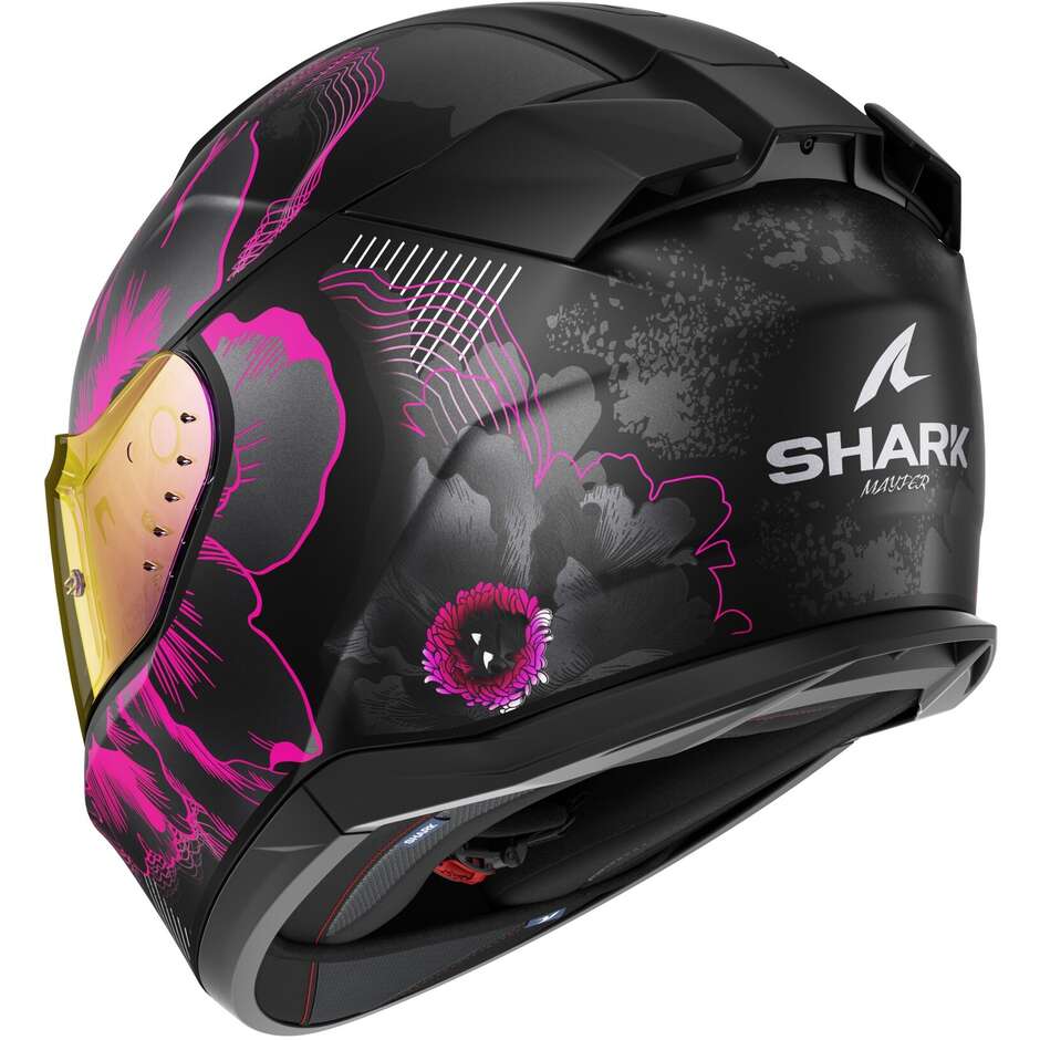 Shark D-SKWAL 3 MAYFER Full Face Motorcycle Helmet Mat Black Purple Anthracite