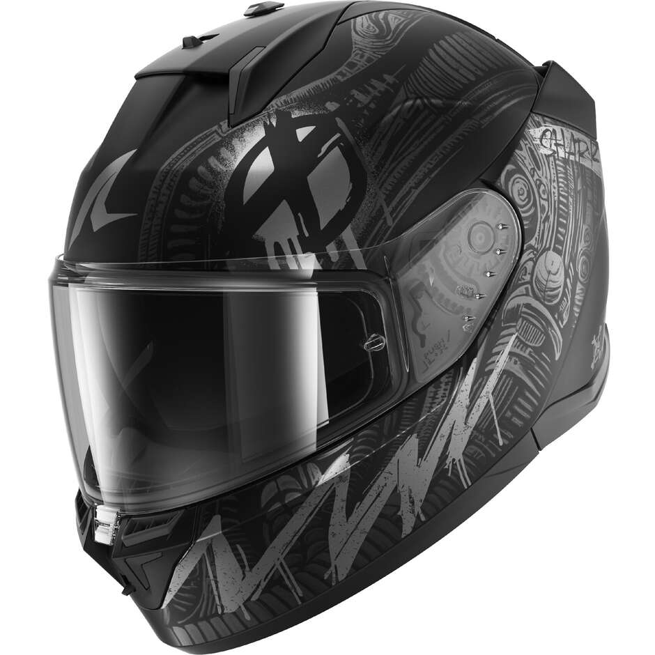 Shark D-SKWAL 3 SHIEVER Matt Schwarz Anthrazit Silber Integralhelm für Motorräder