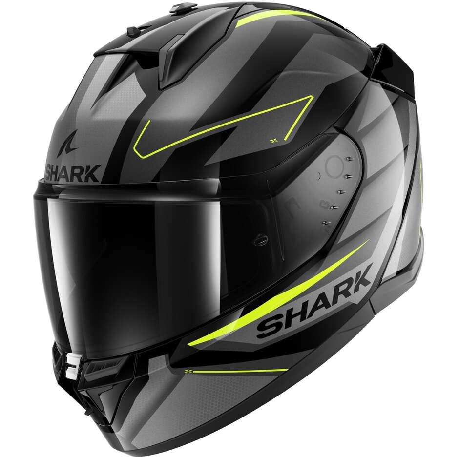 Shark D-SKWAL 3 SIZLER Full Face Motorcycle Helmet Black Anthracite Yellow