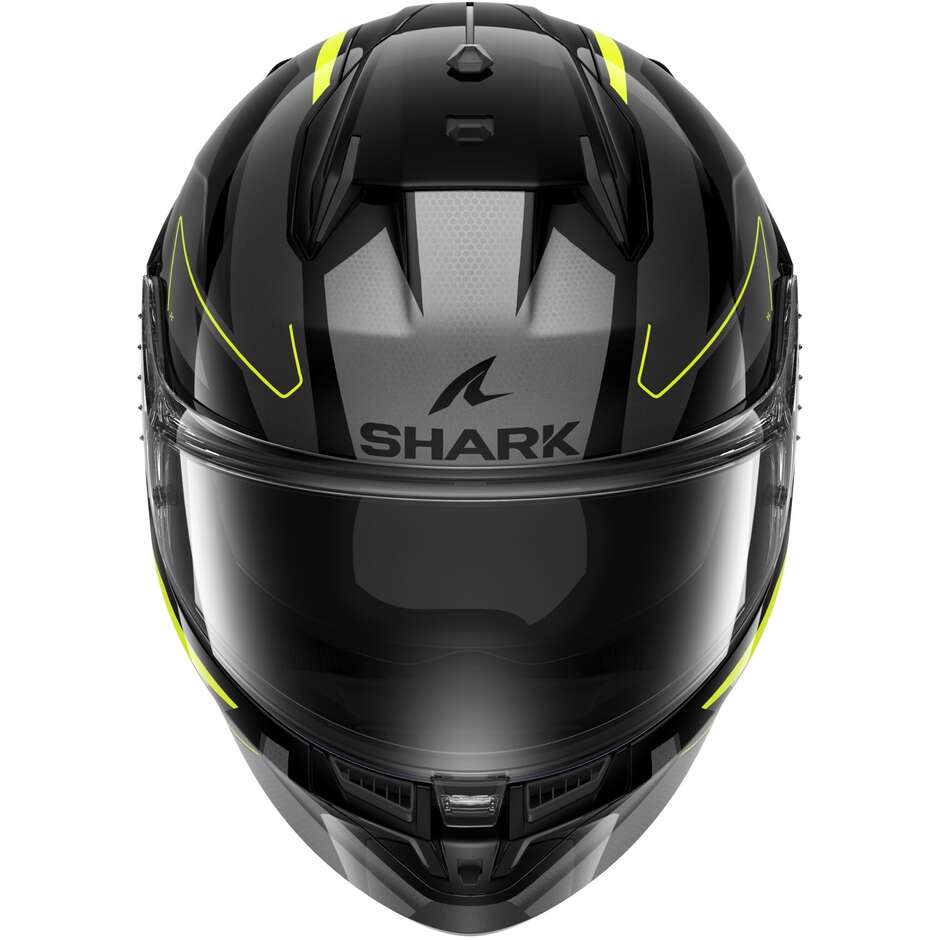 Shark D-SKWAL 3 SIZLER Full Face Motorcycle Helmet Black Anthracite Yellow