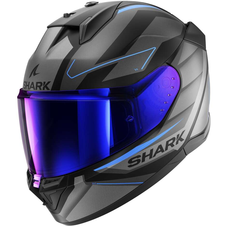 Shark D-SKWAL 3 SIZLER Mat Black Anthracite Blue Full Face Motorcycle Helmet
