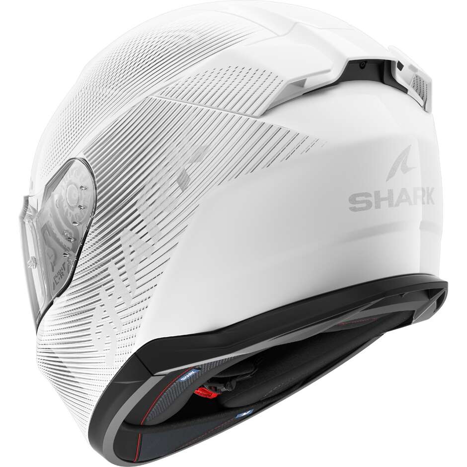 Shark D-SKWAL 3 SP LYNE Full Face Motorcycle Helmet White Silver