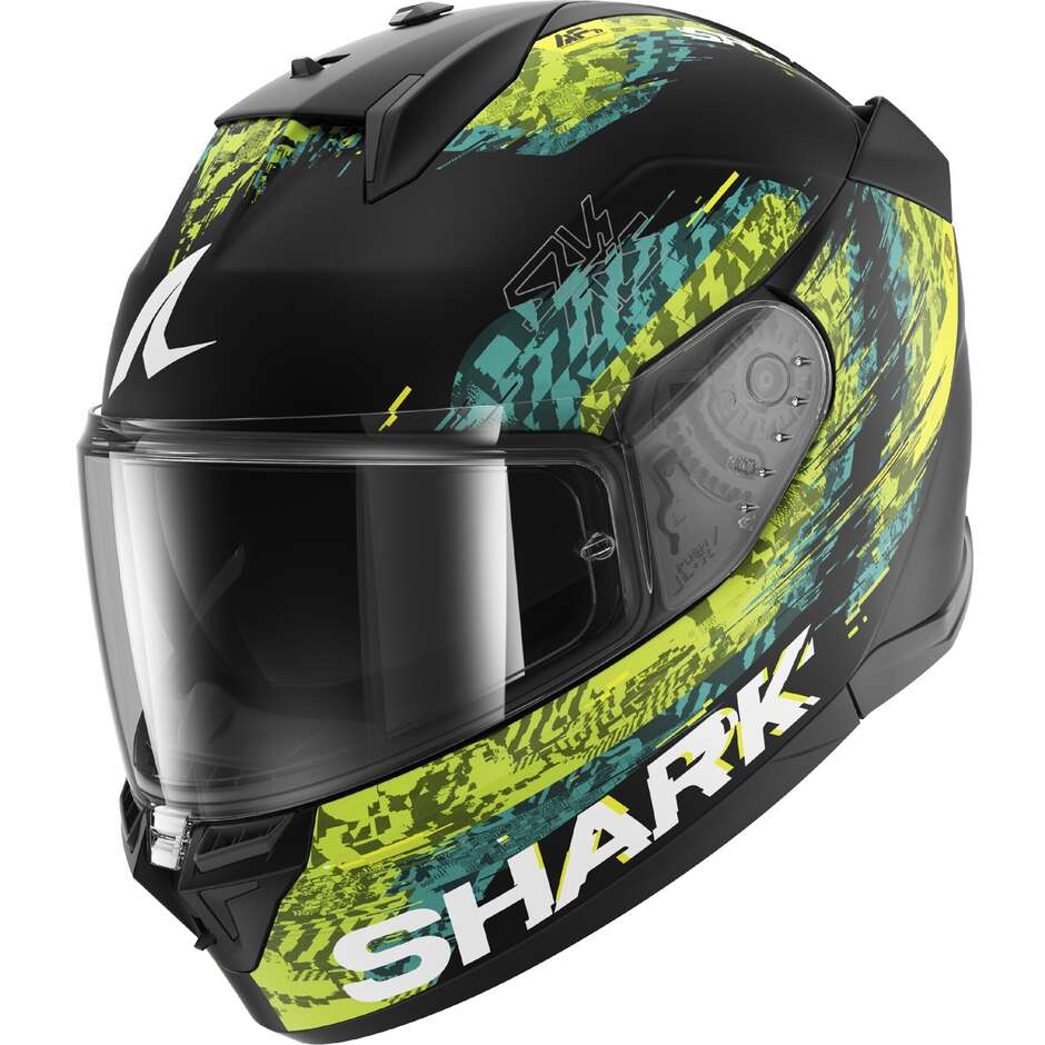 Shark D-SKWAL 3 SPEED-VIB Mat Full Face Motorcycle Helmet Black Green Blue