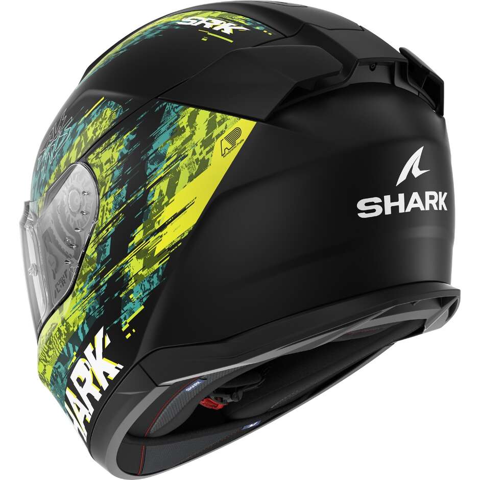 Shark D-SKWAL 3 SPEED-VIB Mat Full Face Motorcycle Helmet Black Green Blue
