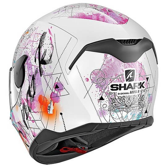 Shark D-SKWAL ANYAH Integral Motorcycle Helmet White Black Purple