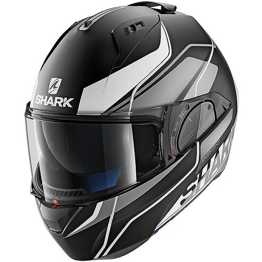 Shark EVO ONE 2 KRONO Modular Openable Motorcycle Helmet Black Silver Matt