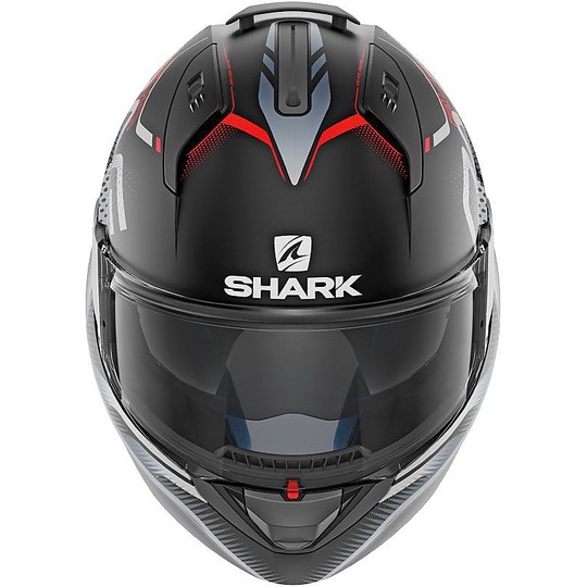 Shark EVO-ONE 2 Modular Motorcycle Helmet KEENSER Black Silver Matt Red