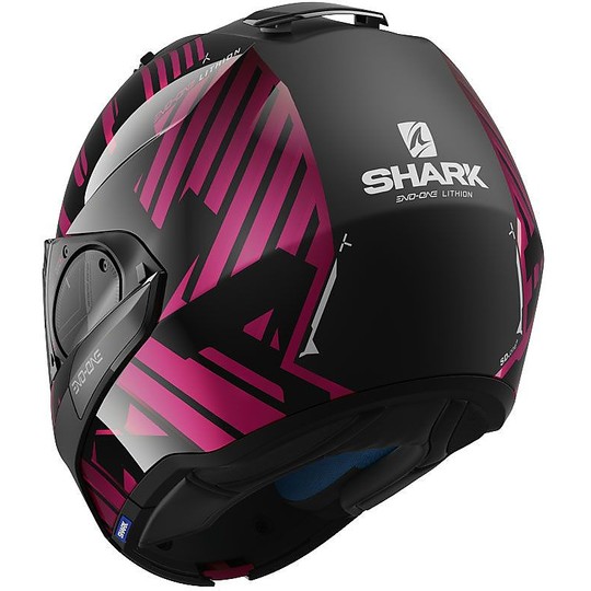 Shark EVO-ONE 2 Modular Motorcycle Helmet LITHION DUAL Black Chrome-plated Purple