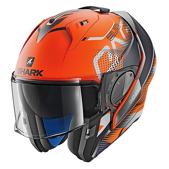Shark EVO-ONE 2 Modular Motorcycle Helmet Orange KEENSER Orange For