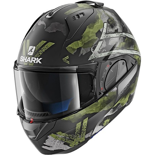 Shark EVO-ONE 2 SKULD Modular Motorcycle Helmet Black Anthracite Green