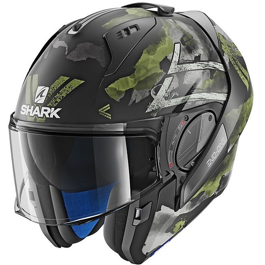 Shark EVO-ONE 2 SKULD Modularer Motorradhelm Schwarz Anthrazit Grün