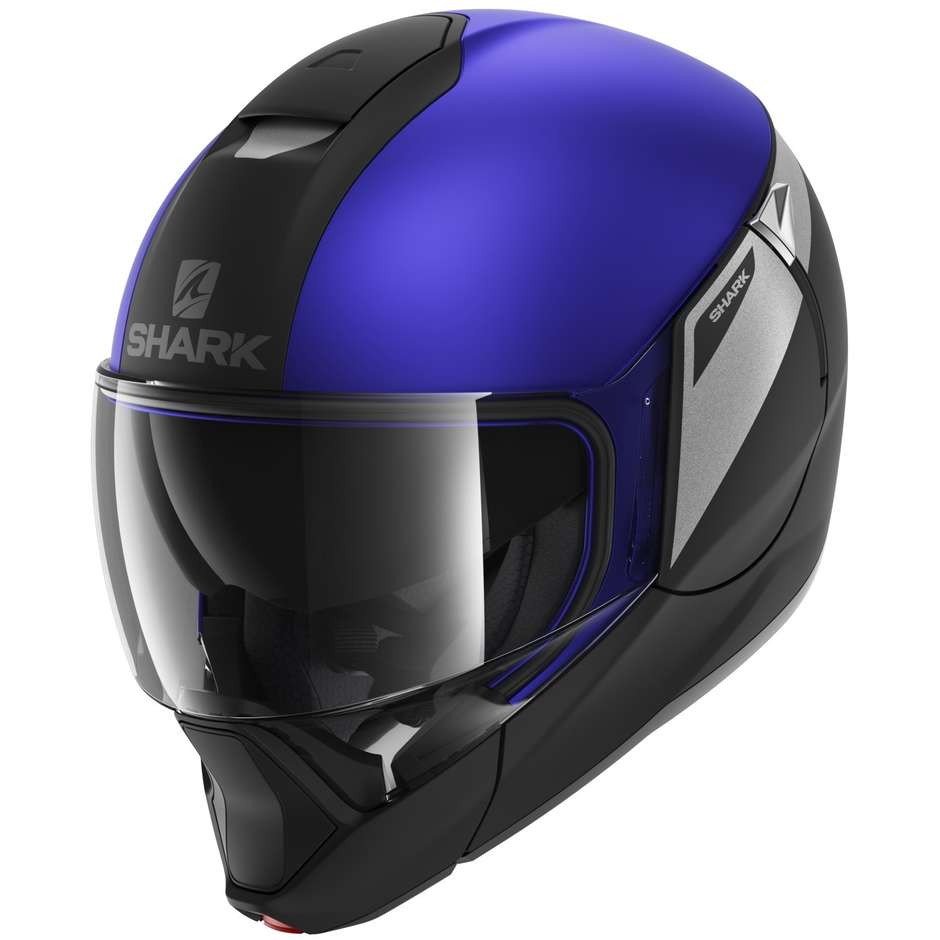 Shark EVOJET KARONN Modular Motorcycle Helmet Black Gray Blue