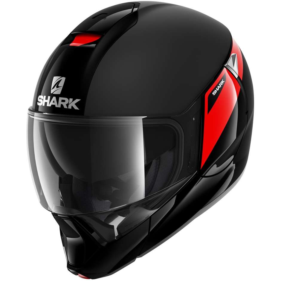 Shark EVOJET KARONN Modular Motorcycle Helmet Black Red Black