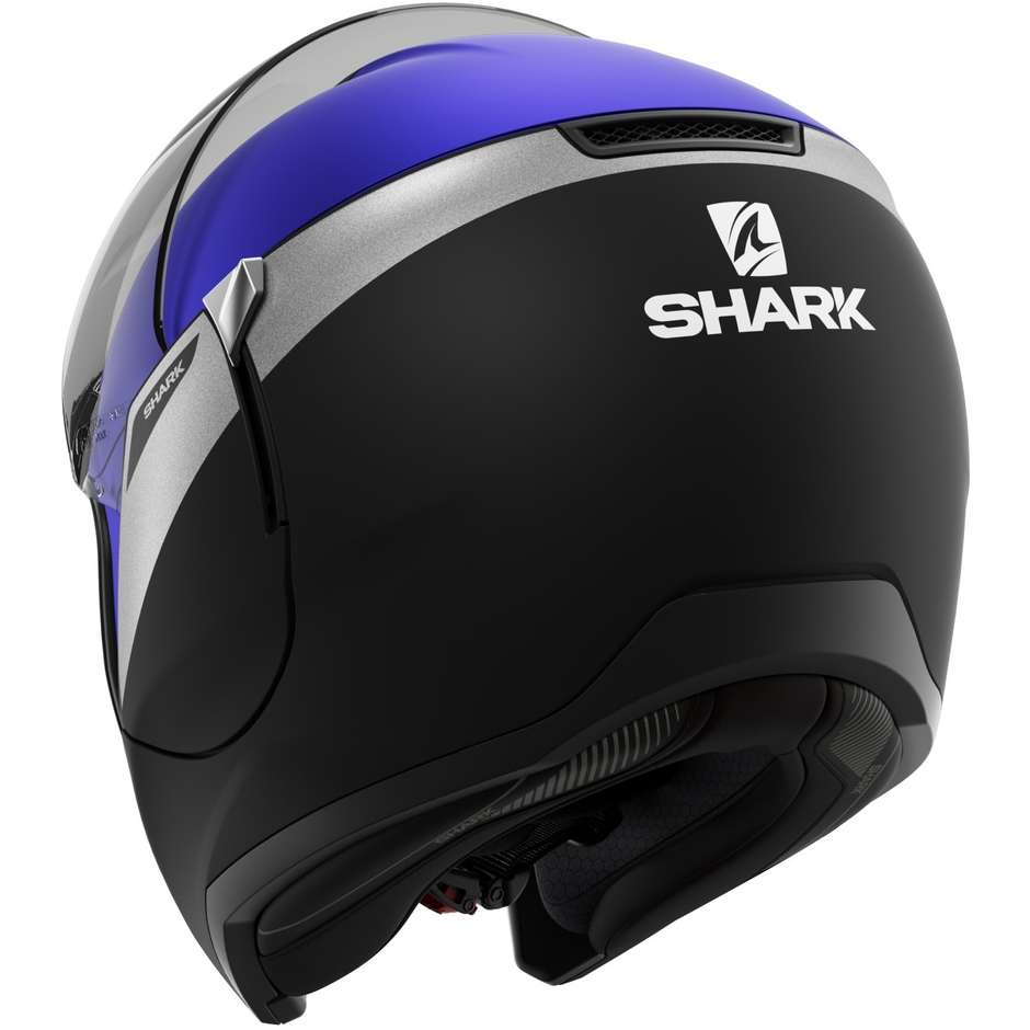 Shark EVOJET KARONN Modularer Motorradhelm Schwarz Grau Blau