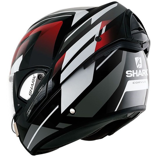 Shark EVOLINE 3 CORVUS Modular Openable Motorcycle Helmet Black Red