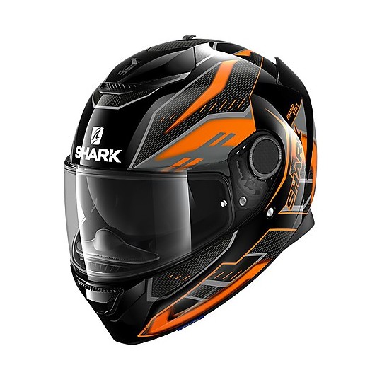 Shark Full Face Motorcycle Helmet SPARTAN 1.2 Antheon Black Orange