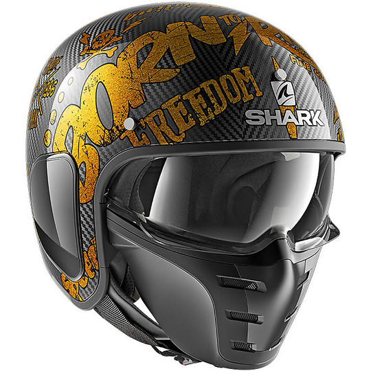 Shark Jet Helmet S-DRAK FREESTYLE CUP Carbon Gold
