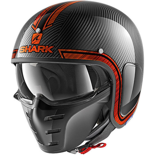 Shark Jet Helmet S-DRAK VINTA Carbon Chrom Orange