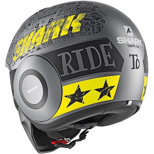 Shark Jet Motorcycle Helmet DRAK TRIBUTE RM Anthracite Matt Yellow
