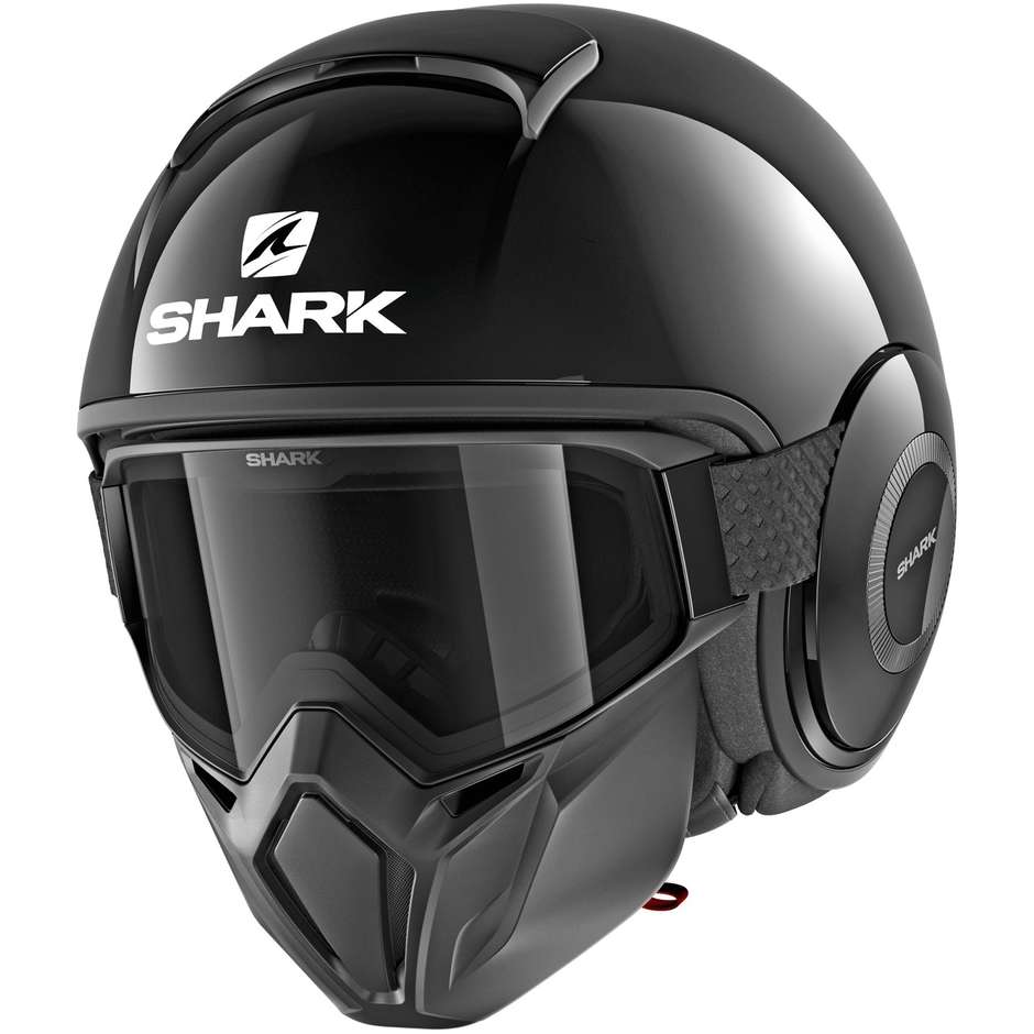 Shark Jet Motorcycle Helmet STREET-DRAK Blank Glossy Black