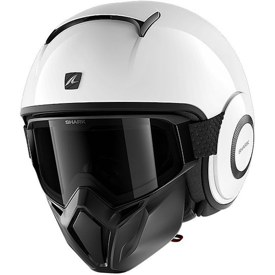 Shark Jet Motorcycle Helmet STREET-DRAK Blank Glossy White