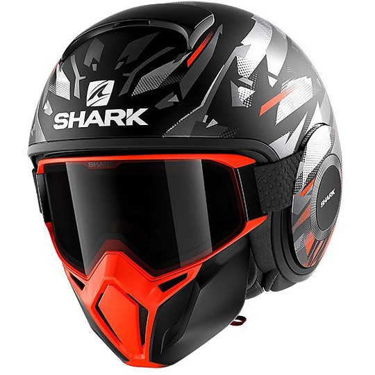 Shark Jet Motorcycle Helmet STREET-DRAK KANHJI Opaque Red For Sale